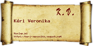 Kéri Veronika névjegykártya